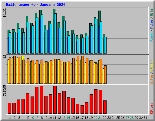 Daily usage for January 2024