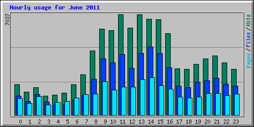 Hourly usage for June 2011