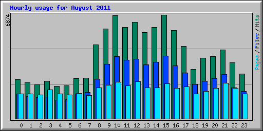 Hourly usage for August 2011