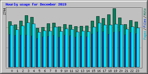 Hourly usage for December 2019