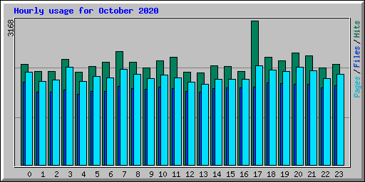 Hourly usage for October 2020