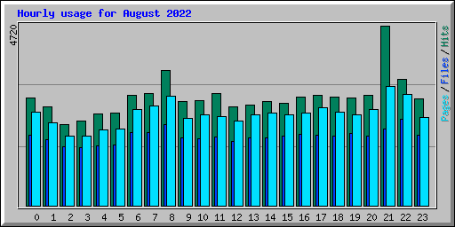 Hourly usage for August 2022