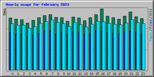 Hourly usage for February 2023