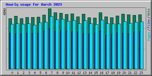 Hourly usage for March 2023