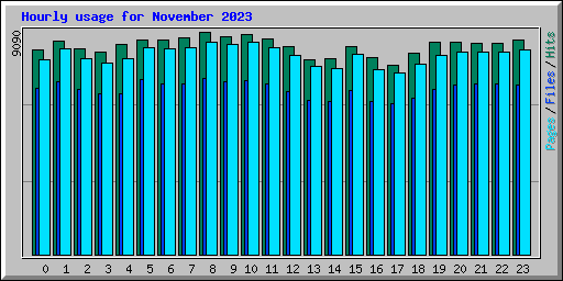 Hourly usage for November 2023